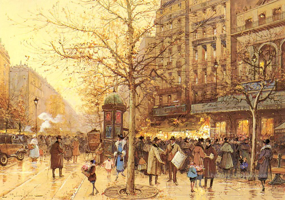 Une scène de Paris Paris gouache Eugène Galien Laloue Peintures à l'huile